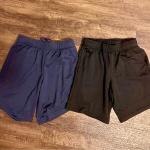 2 Pairs of Kids All in Motion Athletic Mesh Shorts (Blue and Back)